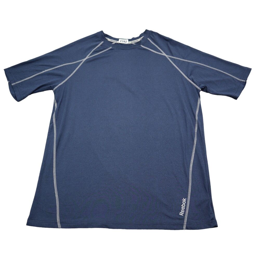 Reebok Athletic Shirt Mens L Blue Lightweight Running Workout Tee